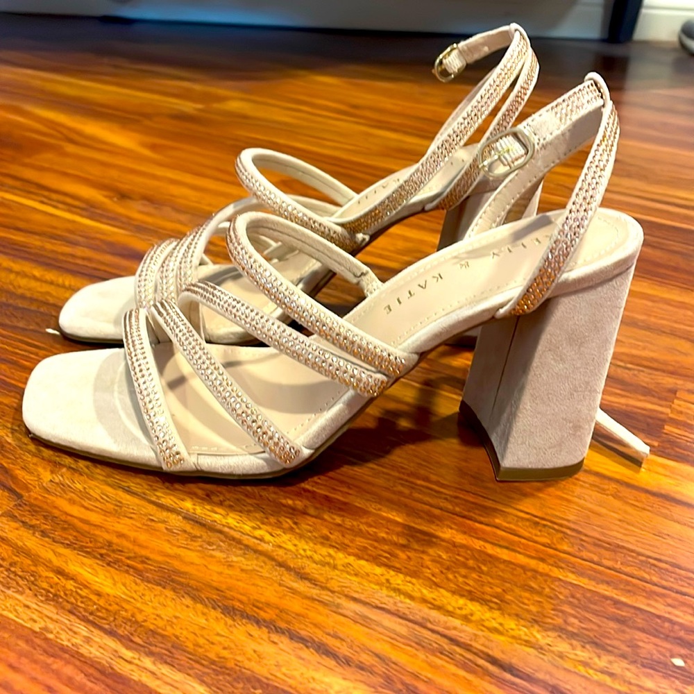 Kelly & Katie blush pink rhinestone heels